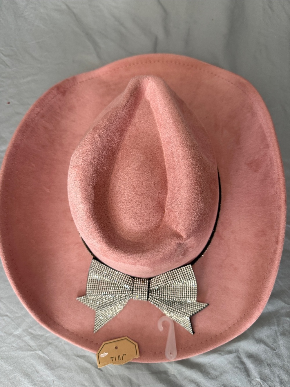 Women's Pink Suede Western Cowboy Hat with Decorative Band - Picture 3 of 9